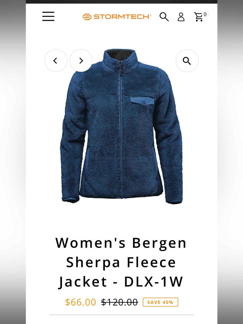 Women's Bergen Sherpa Fleece Jacket - Deep Blue (with logo)